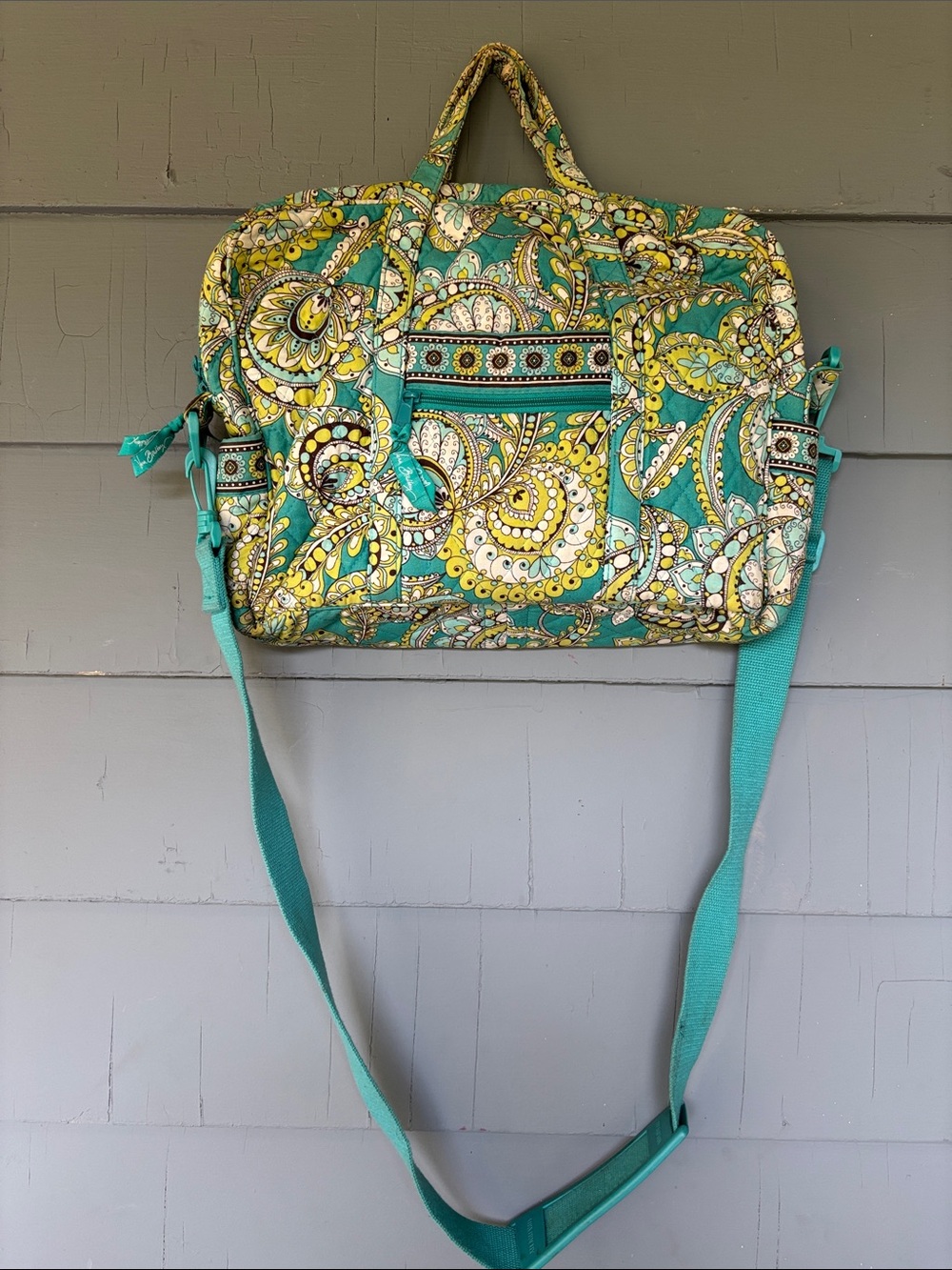 Vera Bradley Teal Paisley Quilted computer bag.